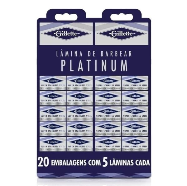 Lâmina de Barbear Gillette Platinum com 100